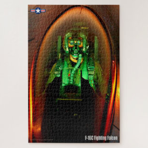 F-16C-KAMPF FALCON-PILOT (20x30 INCH) Puzzle