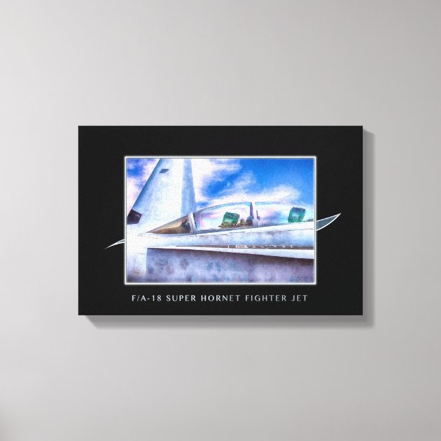 F-18-HORNET-KAMPFJET einfach Leinwanddruck (Vorderseite)