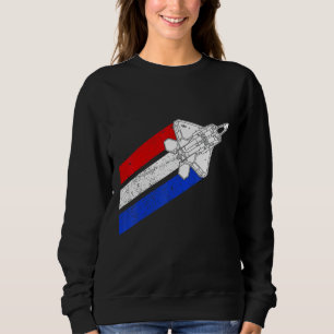 F-22 Raptor Airplane USA Contrails Red White Blue Sweatshirt