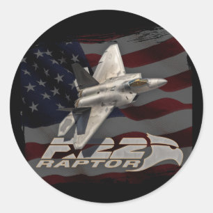F-22 Raptor American Flag Runder Aufkleber