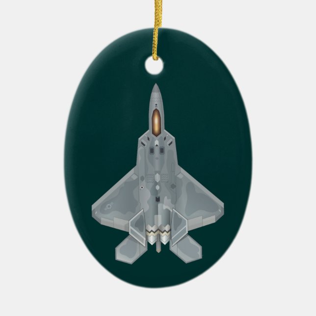 F-22 Raptor Fighter Jet Keramik Ornament (Vorne)