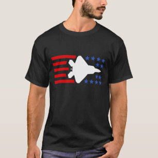 F-22 Raptor Fighter Jet US Flagge T-Shirt