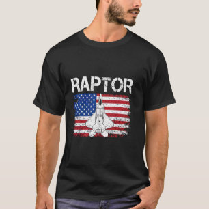 F-22 Raptor Flagge USA Kämpfer Militärflugzeug Pil T-Shirt