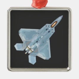 F-22 Raptor Silbernes Ornament