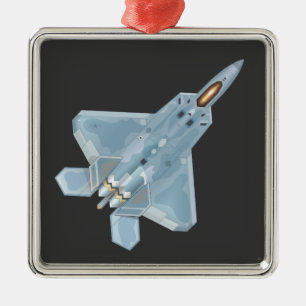 F-22 Raptor Silbernes Ornament