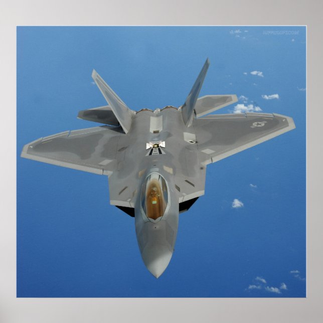 F-22 Raptor über Pazifik Poster (Vorne)