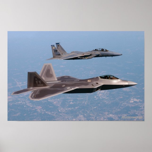 F-22 Raptor und F-15 Adler Poster (Vorne)