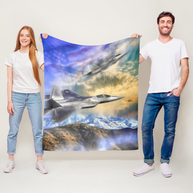 F-22 RAPTOREN ÜBER AMERIKA FLEECEDECKE (Beispiel)