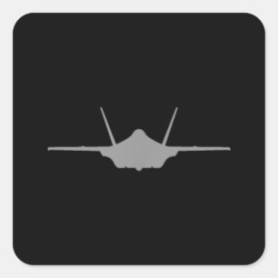 F-35 A JSF Lightning II Aircraft Silhouette and Tr Quadratischer Aufkleber