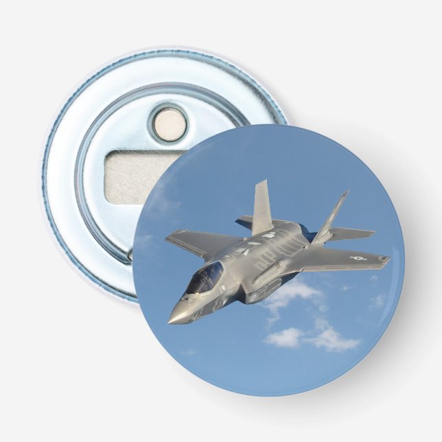 F-35 Lightning II Panther Jet Fighter in Sky Flaschenöffner (Vorderseite)