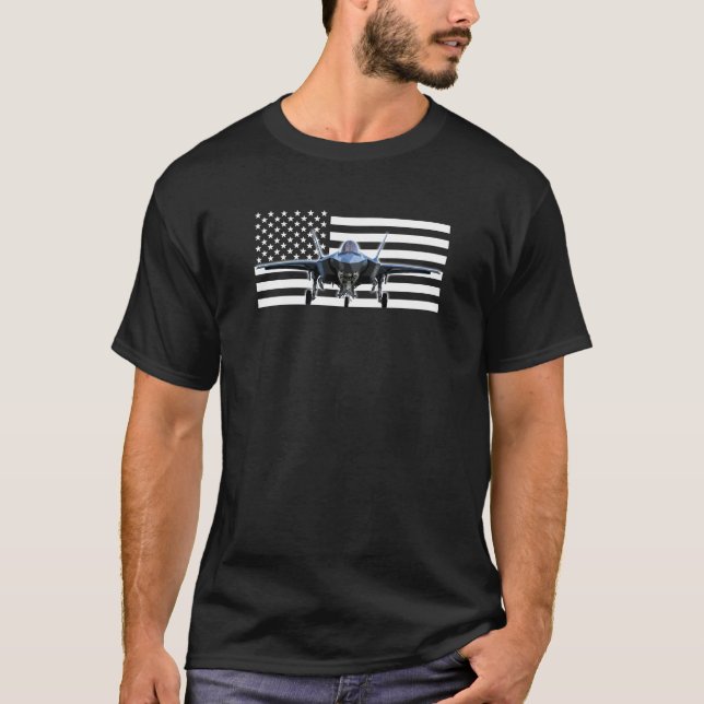 F-35 (schwarze Flagge) T-Shirt (Vorderseite)
