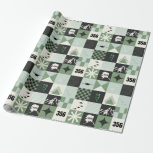 F-35 und 356FS Demon Holiday Squares Geschenkpapier
