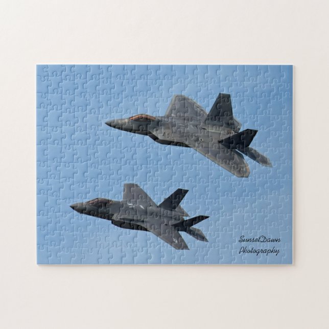 F-35 und F-22 Kampfjet  Puzzle (Horizontal)