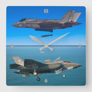 F-35B-BELEUCHTUNG II QUADRATISCHE WANDUHR