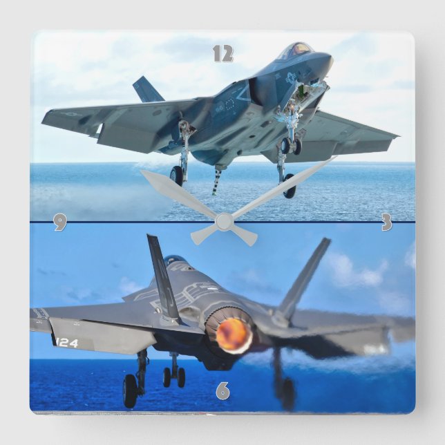 F-35C-BELEUCHTUNG II QUADRATISCHE WANDUHR (Vorderseite)
