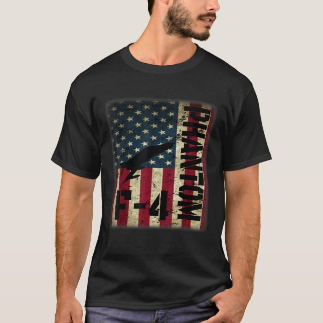 F 4 Phantom American Flag Jet Pilot Patrick T-Shirt (Vorderseite)