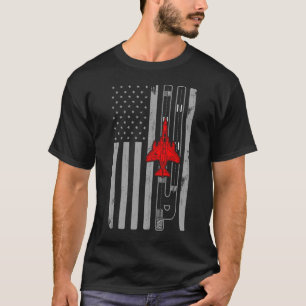 F-4 Phantom Fighter Jet American Flag Runway F4 T-Shirt