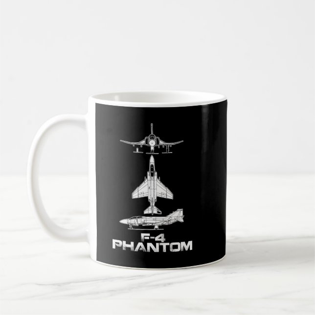 F-4 Phantom Fighter Jet Flugzeug Pilot Militärisch Kaffeetasse (Links)