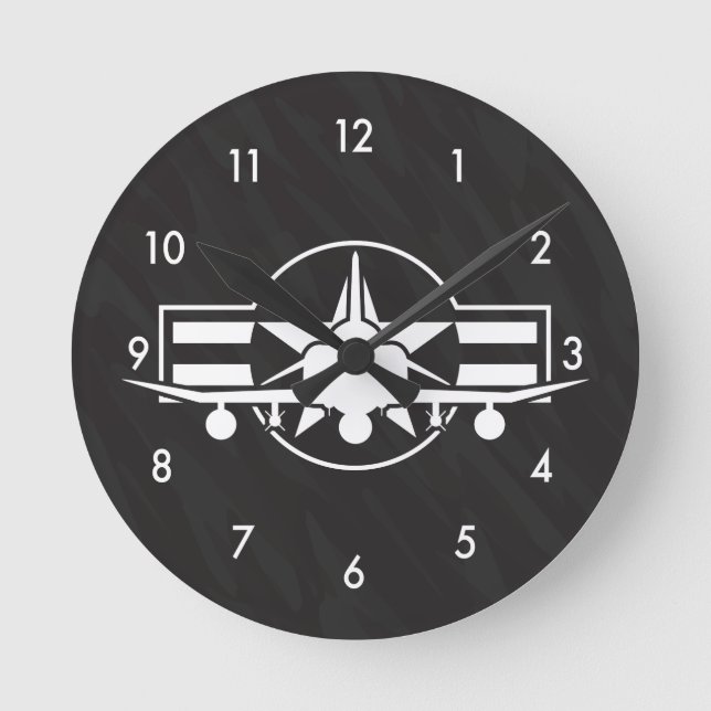 F-4 Phantom II Military Fighter Jet Airplane Runde Wanduhr (Vorderseite)