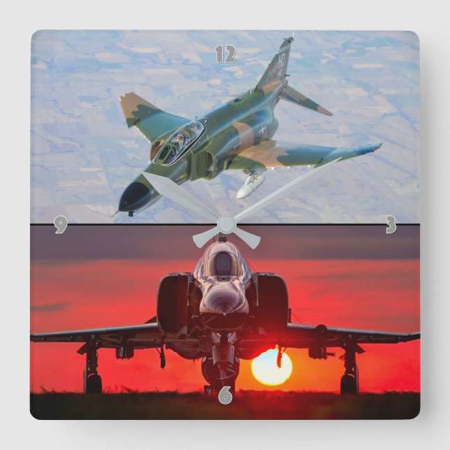 F-4 PHANTOM QUADRATISCHE WANDUHR (Vorderseite)