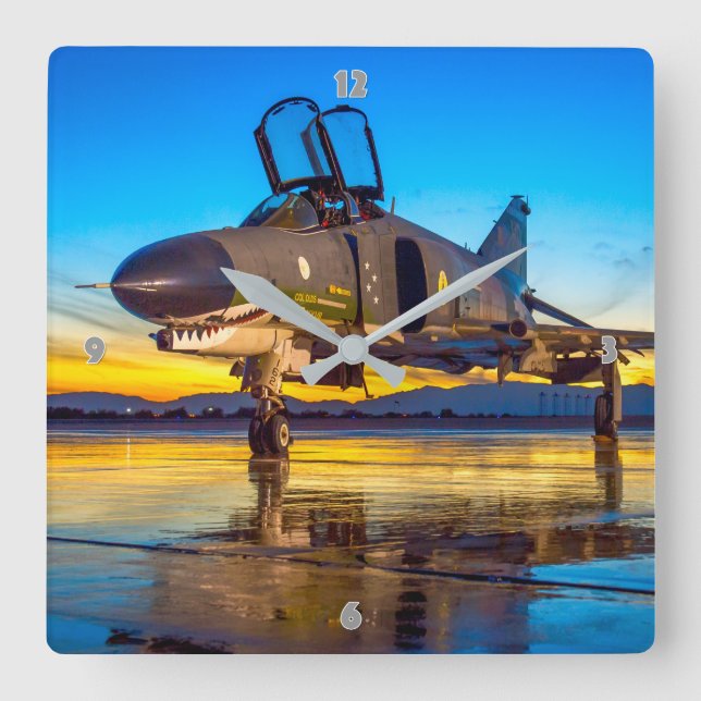 F-4 PHANTOM QUADRATISCHE WANDUHR (Vorderseite)