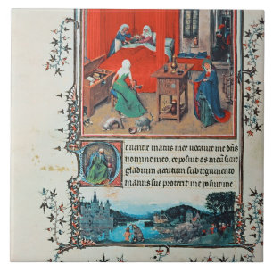 f.93v die Geburt von Johannes der Täufer und von Fliese