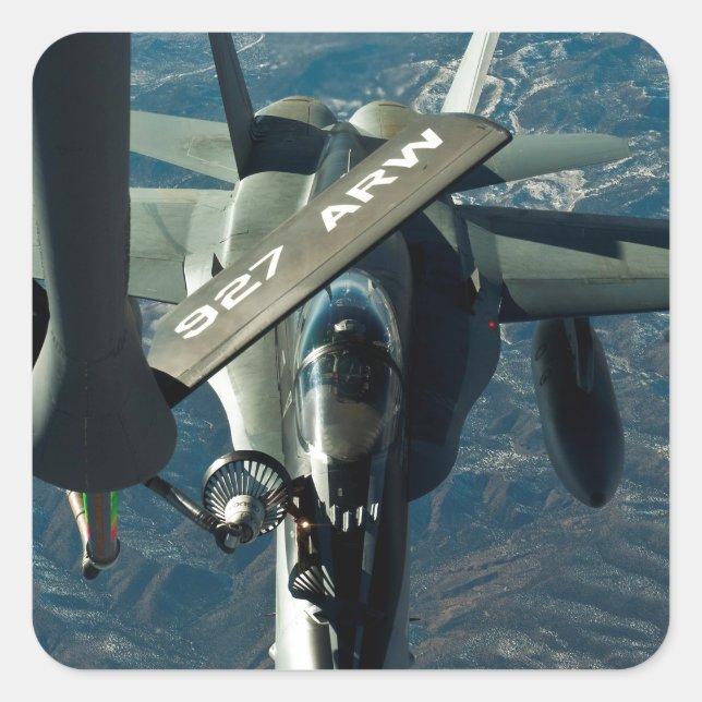 F/A 18 Betankung Quadratischer Aufkleber (Vorderseite)
