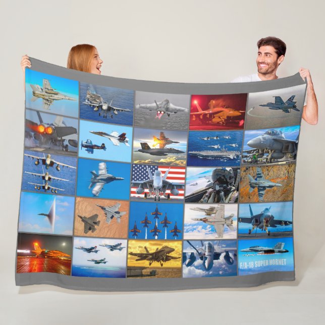 F/A-18 SUPER HORNET "MONTAGE" FLEECEDECKE (Beispiel)