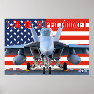 F/A-18 SUPER HORNET US FLAG POSTER