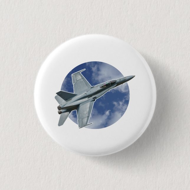 F/A-18C Hornet auf einer kreisförmigen Wolke Button (Vorderseite)