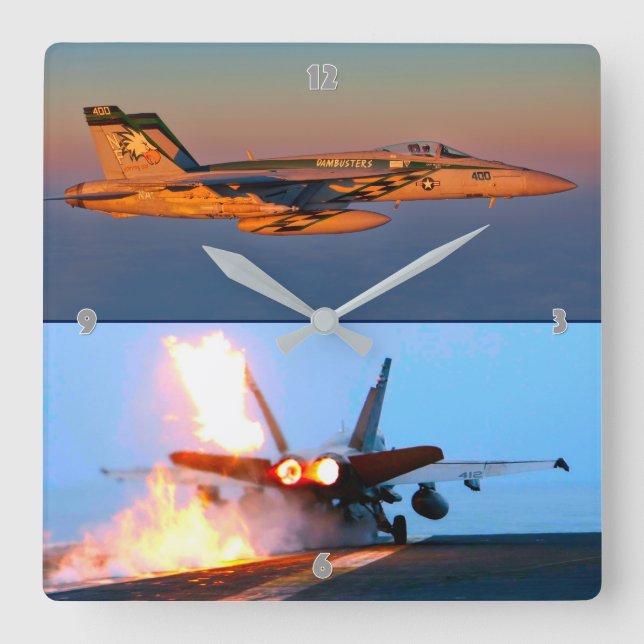 F/A-18C HORNET-NAFTBURNER QUADRATISCHE WANDUHR (Vorderseite)