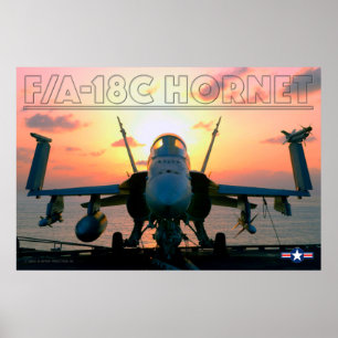 F/A-18C HORNET SUNSET POSTER