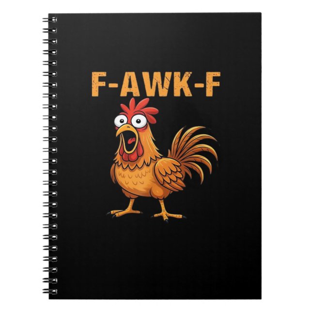 F-Awk-F Chicken F-Caw-F Rooster Funny Humor Meme Notizblock (Vorderseite)