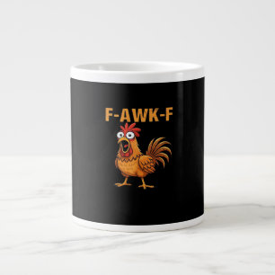 F-Awk-F Huhn F-Caw-F Hahn Lustiger Humor Meme Jumbo-Tasse