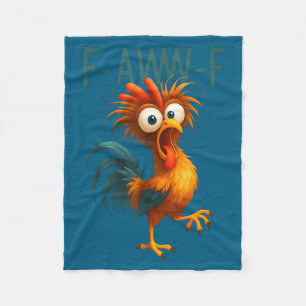 F-aww-f Süßer Hahn Lustiges Huhn F-caw-f Hahn Fleecedecke