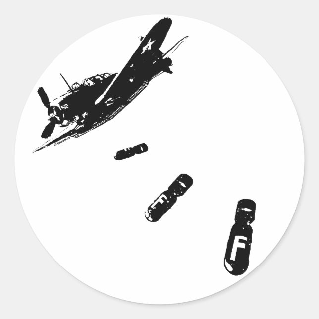 F-Bomb Diver (schwarz) Runder Aufkleber (Vorderseite)