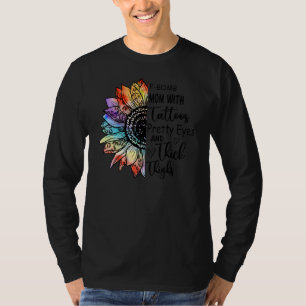F Bomb Mama mit Tattoos Hübsche Augen Tattoo T-Shirt