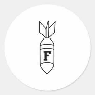 F Bombe Runder Aufkleber