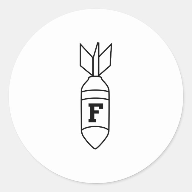 F Bombe Runder Aufkleber (Vorderseite)