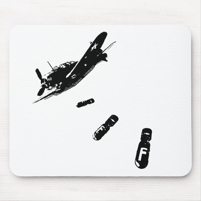 F-Bombe Taucher (Schwarzes) Mousepad (Vorne)