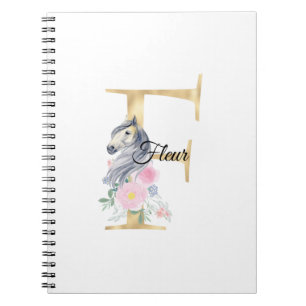 F Buchstabe personalisierter Name Monogramm mit Pf Notizblock