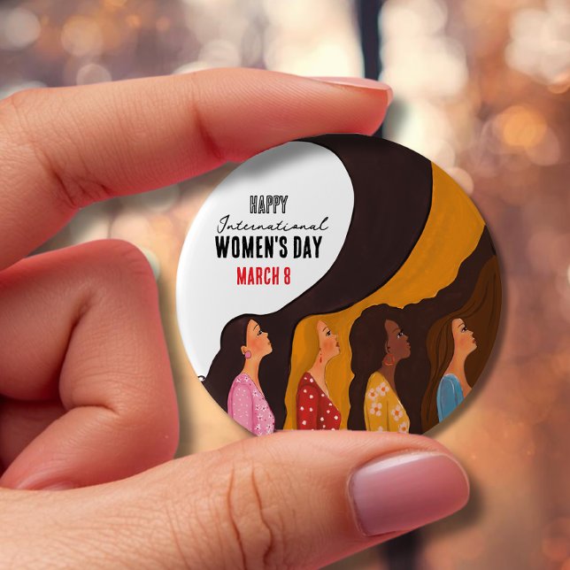 F BUTTON (Happy Women's Day Sunset Women Profile Button )