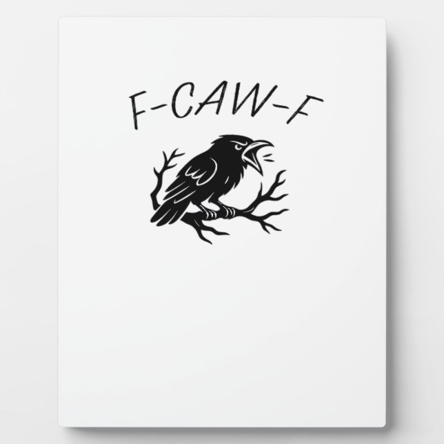 F-Caw-F Angry Crow Raven Funny Gothic Humor Bird P Fotoplatte (Vorderseite)