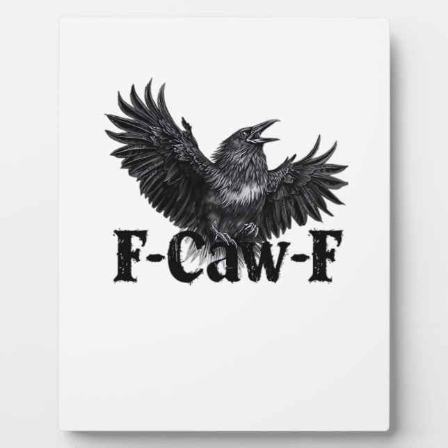 F-Caw-F Angry Raven Art Print Gothic Crow Illustra Fotoplatte (Vorderseite)