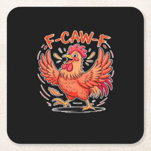 F-Caw-F Attitüde Klassischer Retro-Stil Rechteckiger Pappuntersetzer