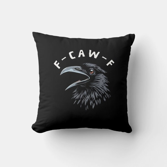 F-Caw-F Bird Crow Vintage Graphic Kissen (Vorderseite)