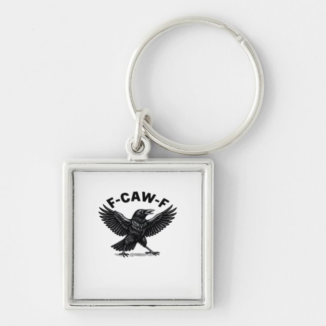 F-Caw-F Bird Lover’s Humorous Pun Stickers Essenti Schlüsselanhänger (Vorne)
