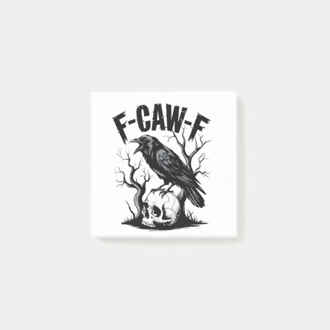 F-Caw-F Black Crow Black Bird Funny Post-it Klebezettel (Vorderseite)