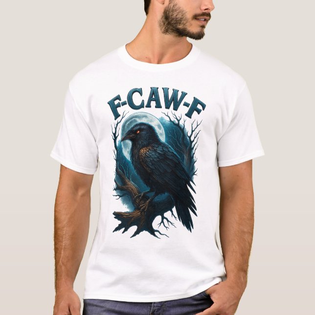 F Caw F Black Crow F-Caw-F Fun Black Bird moon T-Shirt (Vorderseite)