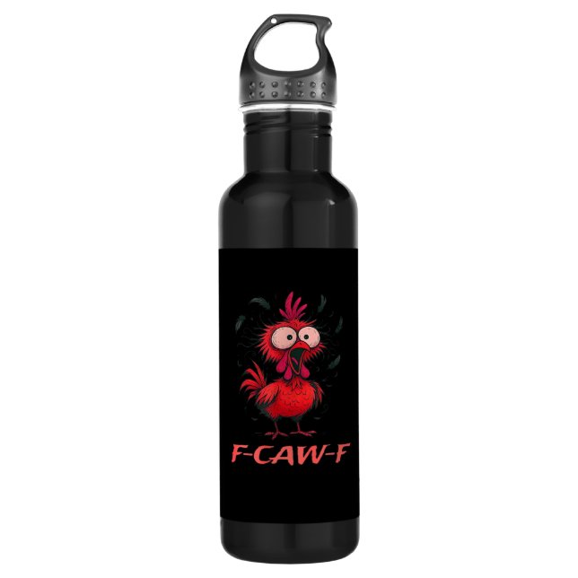 F-Caw-F-Chicken Boxy Cool Casual Edelstahlflasche (Vorderseite)